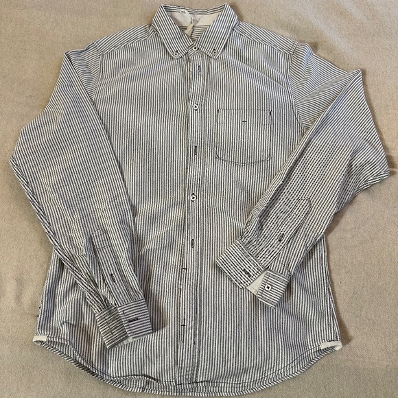 Trovata grey/white stripe Oxford cloth button-down shirt (size S) - Picture 1 of 4